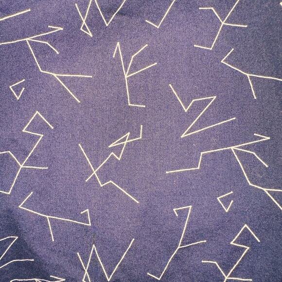 A-Frame Men's Stretch Slim Button Front Shirt, Navy Print, size L - Picture 4 of 4